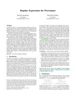 Regular Expressions for Provenance