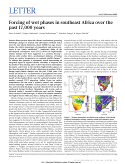 Forcing of wet phases in southeast Africa over the past