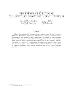 the effect of electoral competitiveness on incumbent behavior