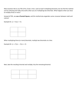 PRACTICE Multiplying Binomials
