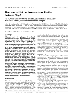 Flavones inhibit the hexameric replicative helicase RepA