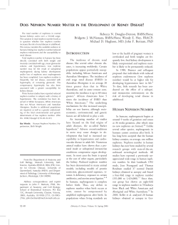DOES NEPHRON NUMBER MATTER IN THE DEVELOPMENT OF