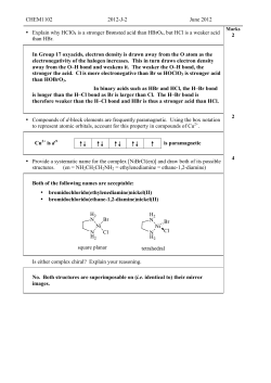 CHEM1102 2012-J-2 June 2012 &bull; Explain why HClO 4 is a stronger