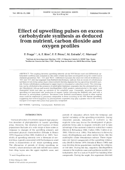 Effect of upwelling pulses on excess carbohvdrate svnthesis as