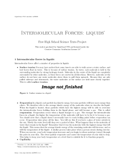 Intermolecular Forces: liquids