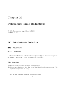 Chapter 20 Polynomial Time Reductions