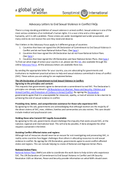 Advocacy Letters to End Sexual Violence in Conflict FAQs