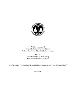 Written Testimony of NACDL Executive Director Norman L. Reimer