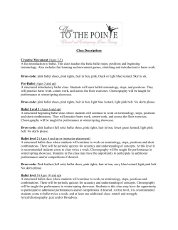 Class Descriptions Creative Movement (Ages 3