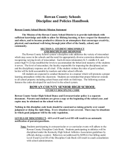 Section I - Student Misconduct, Disciplinary Response