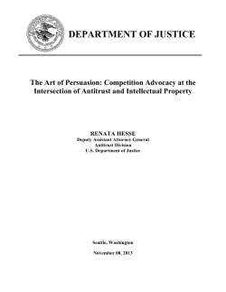 The Art of Persuasion : Competition Advocacy at the Intersection of