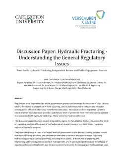 Hydraulic Fracturing - Understanding the General Regulatory