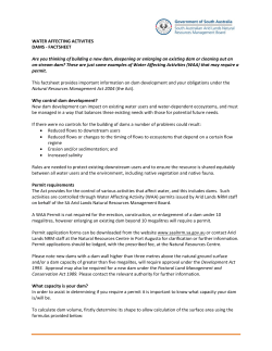 WAA fact sheet &ndash; dams - Natural Resources South Australia