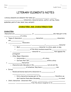 LITERARY ELEMENTS NOTES