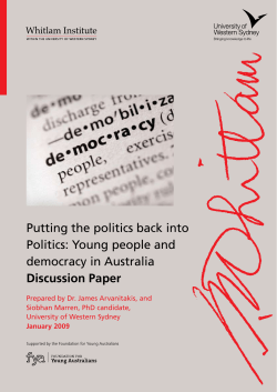 Putting the politics back into Politics: Young people and democracy