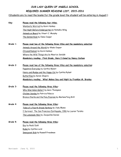 Students are to read the books for the grade level the