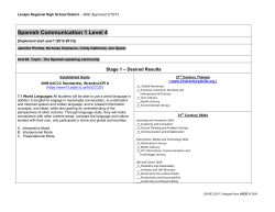 Spanish Communication 1 Level 4 - Lenape Regional High School
