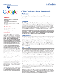 7 Things You Need to Know about Google Moderator