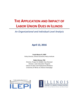 The Application and Impact of Labor Union Dues in Illinois