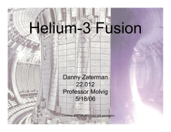 Helium-3 Fusion: