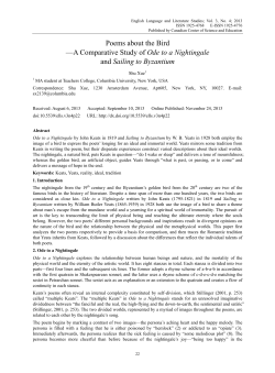 Poems about the Bird —A Comparative Study of Ode to