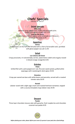 Chefs` Specials
