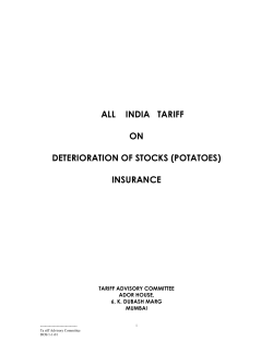 ALL INDIA TARIFF ON DETERIORATION OF STOCKS (POTATOES