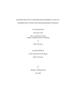 DECISION STRATEGY TO MINIMIZE REPLENISHMENT COSTS IN