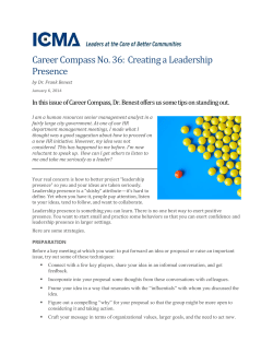 Career Compass No. 36: Creating a Leadership Presence