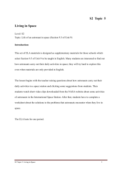 S2 Topic 5 Living in Space