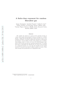 A finite-time exponent for random Ehrenfest gas