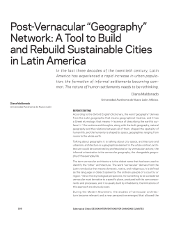 Post-Vernacular &ldquo;Geography&rdquo; Network: A Tool to Build and Rebuild
