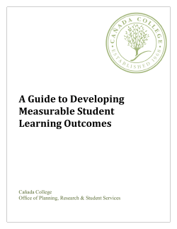 A Guide to Developing Measurable Student