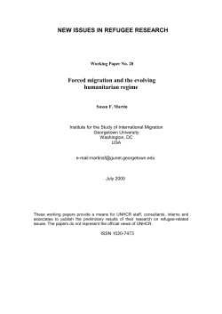 NEW ISSUES IN REFUGEE RESEARCH Forced migration and the