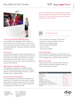dnp Optical Flat Screen dnp LaserPanel Touch dnp LaserPanelTM