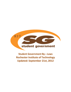 Student Government By---Laws Rochester Institute of Technology