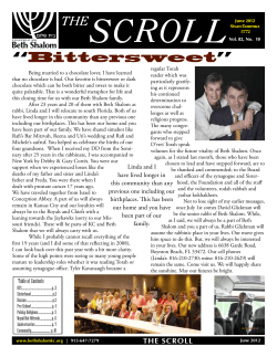 June - Congregation Beth Shalom