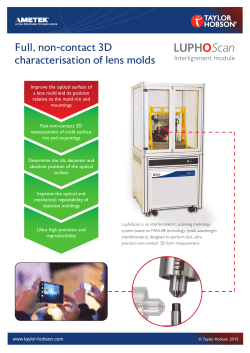 Full, non-contact 3D characterisation of lens molds