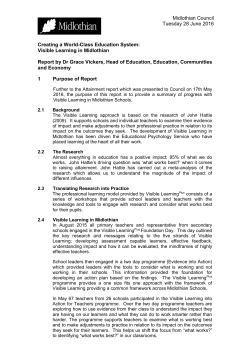 Creating a World-class Education System - Visible Learning