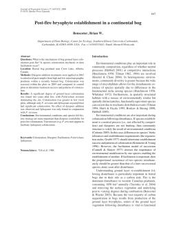 Post-fire bryophyte establishment in a continental bog