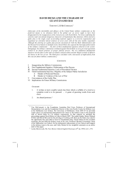 David Hicks and the Charade of Guant&aacute;namo Bay