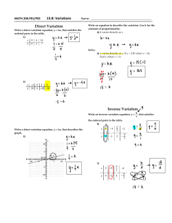 13.8: Variations Direct Variation Inverse Variation