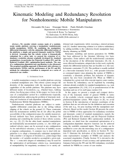 Kinematic Modeling and Redundancy Resolution of