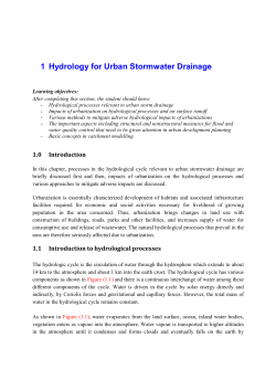 1 Hydrology for Urban Stormwater Drainage - unesco-ihe