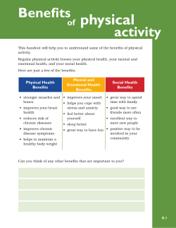 Benefits of Physical Activity - Alberta Centre for Active Living