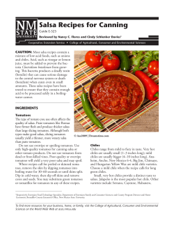 Salsa Recipes for Canning - College of Agricultural, Consumer and