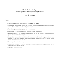 Problem Set - Westminster College