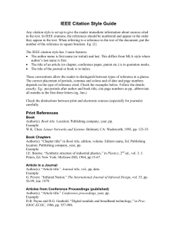 IEEE Citation Style Guide