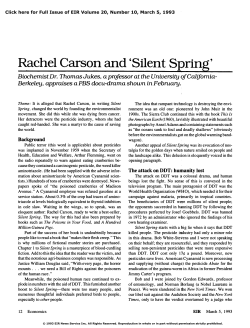 Rachel Carson and `Silent Spring`