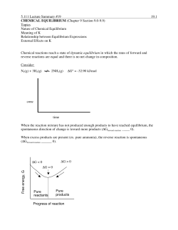 reactants 19.1 5.111 Lecture Summary #19 CHEMICAL